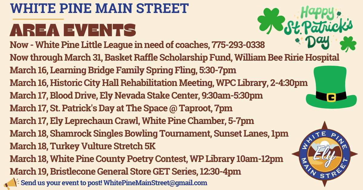 White Pine and Ely Nevada Calendar of Events