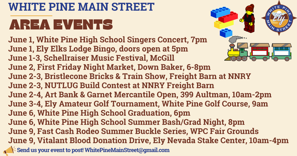calendar May 31 White Pine County Calendar of Events in Ely and Baker