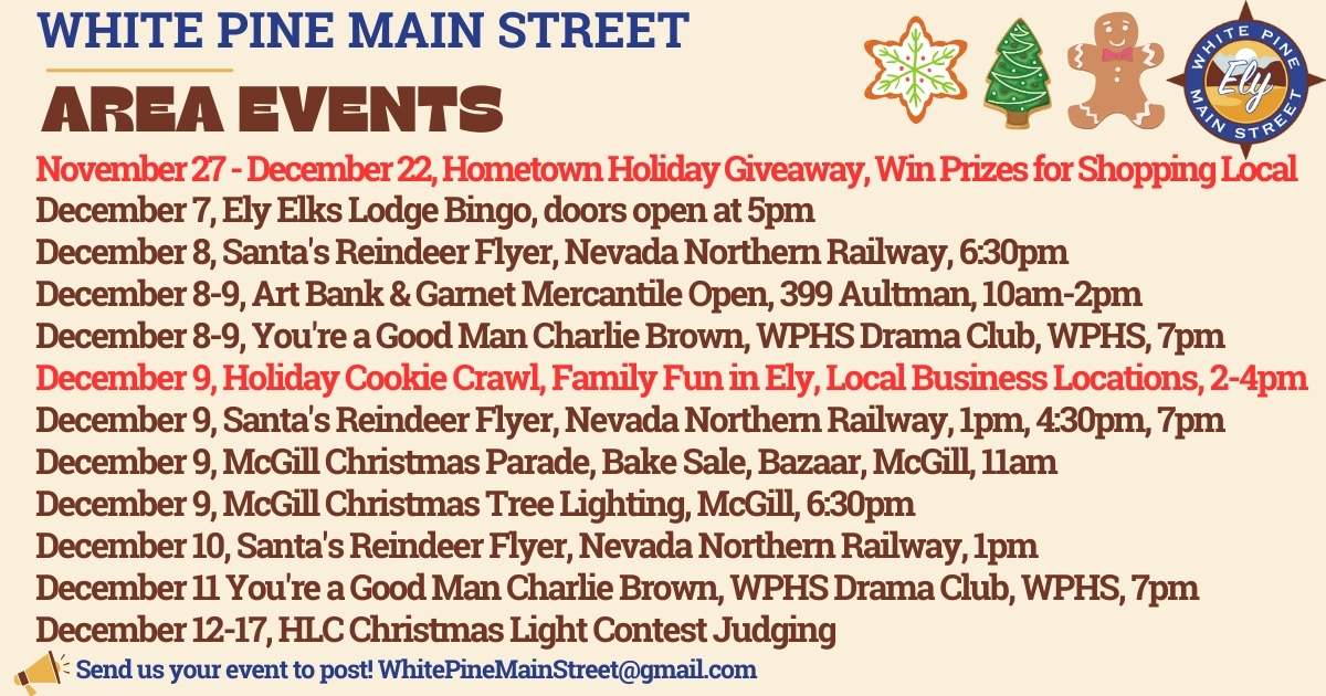 Dec 6 Calendar of events ely nevada